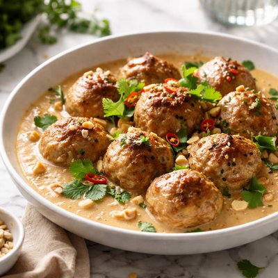 Image of Turkey Meatballs and Peanut Sauce