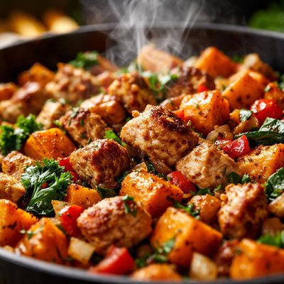 Image of Turkey or Chicken and Sweet Potato Hash