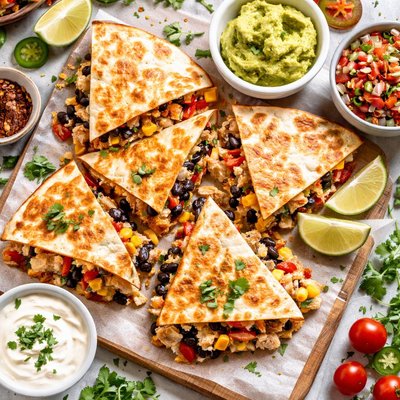 Image of Turkey or Chicken Black Bean Quesadillas