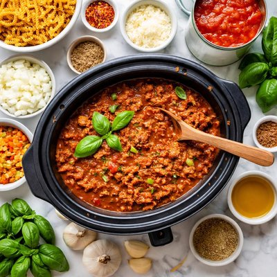 Image of Turkey or Lean Beef Meat Sauce Optional Crock Pot