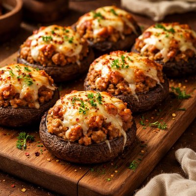 Image of Turkey Parmesan Stuffed Mushrooms