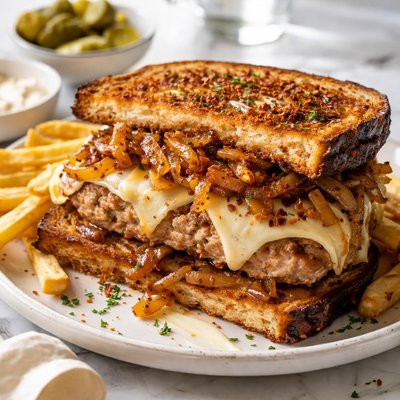 Image of Turkey Patty Melt with Grilled Onion Relish