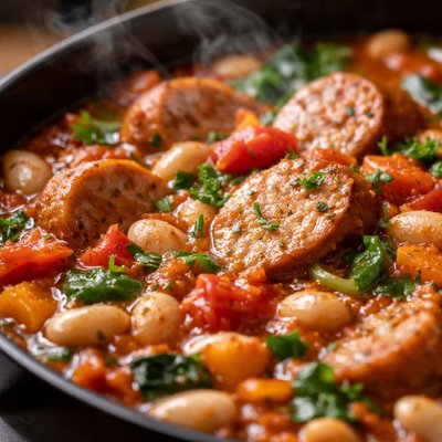 Image of Turkey Sausage and Bean Stew Low Fat