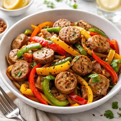 Image of Turkey Sausage and Bell Peppers Weight Watchers Style
