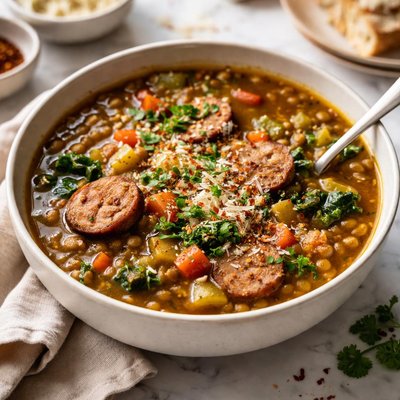 Image of Turkey Sausage and Lentil Soup