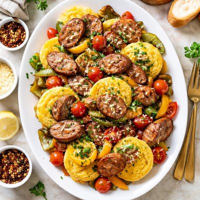 Image of Turkey Sausage with Polenta Pucks
