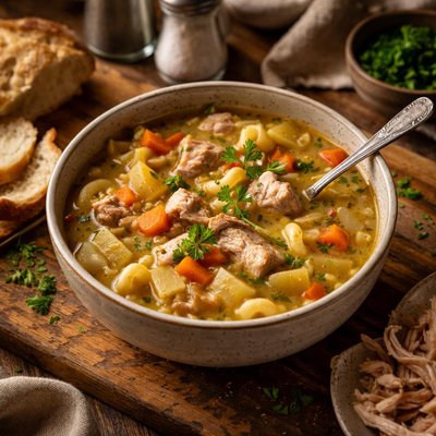 Image of Turkey Soup with Leftover Cleanup
