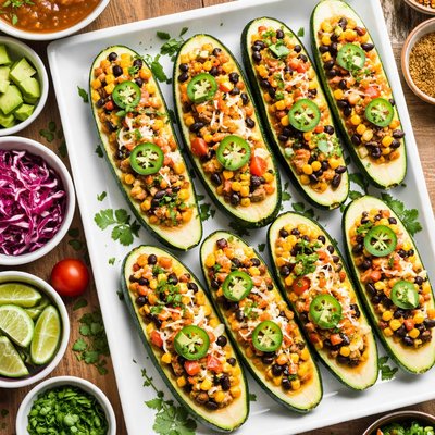 Image of Whole30 Turkey Taco Zucchini Boats