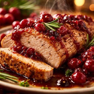 Image of Turkey Tenderloins with Spiced Cranberry Sauce
