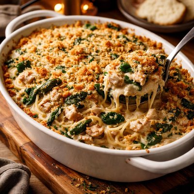 Image of Turkey Tetrazzini Florentine Casserole