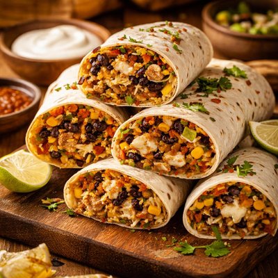 Image of Turkey Tomatillo and Bean Burritos