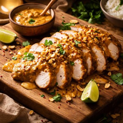 Image of Turkey with Curried Peanut Sauce