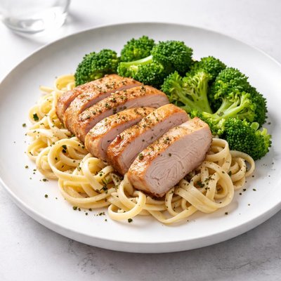 Image of Turkey with Pasta and Broccoli