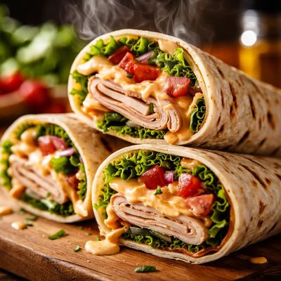 Image of Turkey Wraps with Chipotle Mayonnaise