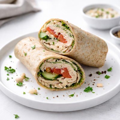 Image of Turkey Wraps with Herbed White Bean Spread