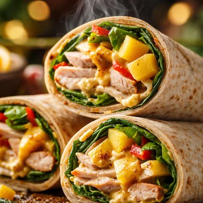 Image of Turkey Wraps with Mango and Curried Mayonnaise
