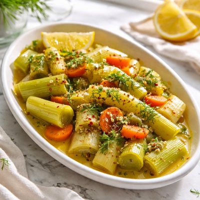 Image of Turkish Leeks in Olive Oil