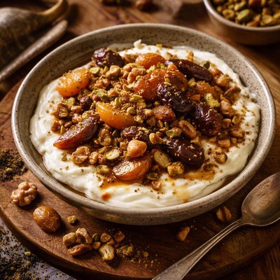 Image of Turkish Yogurt with Sauted Dried Fruits and Nuts