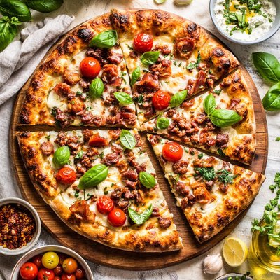 Image of Tuscan Pizza with Basil Crme Fraiche