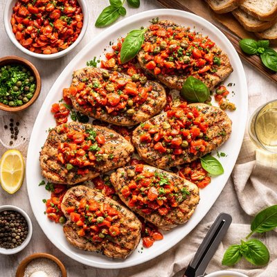 Image of Tuscan Pork with Red Pepper Relish