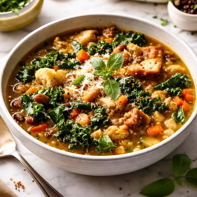 Image of Tuscan Ribollita Style Soup Vegetarian