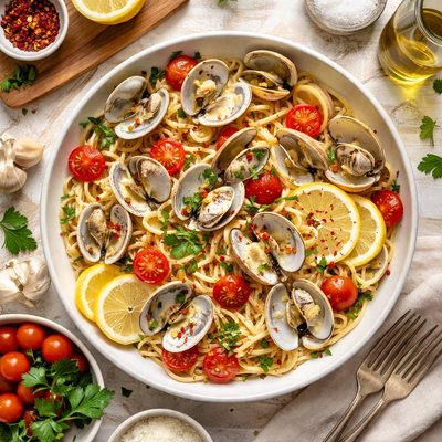 Image of Tuscan Style Capellini with Clams and Garlic