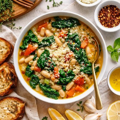 Image of Tuscan White Bean Spinach Soup