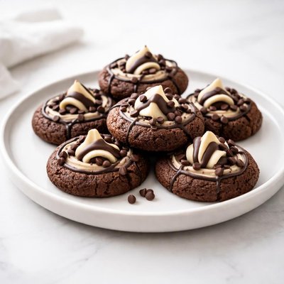 Image of Tuxedo Brownie Hugs Cookies