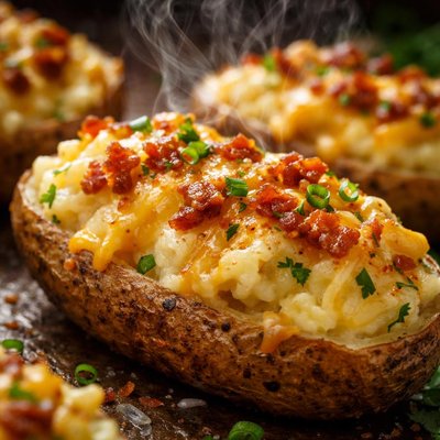 Image of Twice Baked Cheddar Garlic Potatoes