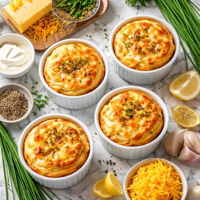 Image of Twice Baked Cheddar Souffles