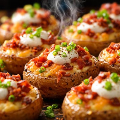 Image of Twice Baked Outdoor Bbq Baby Potatoes