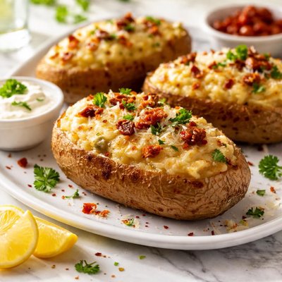 Image of Twice Baked Potatoes with Sun Dried Tomatoes