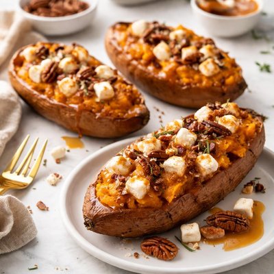 Image of Twice Baked Sweet Potatoes for the Sweet Tooth