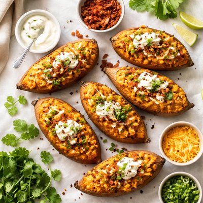 Image of Twice Baked Sweet Potatoes on the Light Side