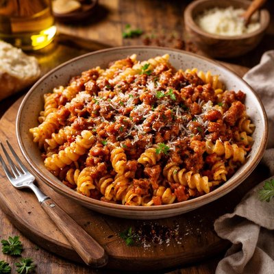 Image of Twisted Sausage Bolognese Sauce