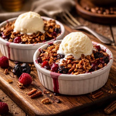 Image of Two Berry Crisp with Pecan Streusel Topping