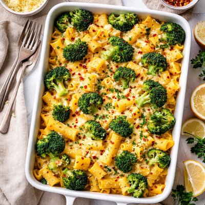 Image of Two Cheese Pasta and Broccoli Casserole