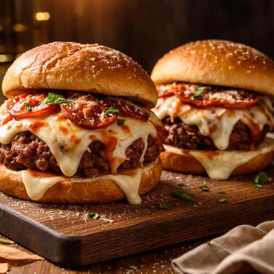 Image of Two Cheese Pizza Burgers