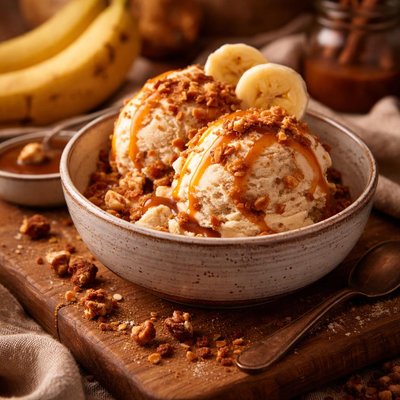 Image of Two Minute Banana Cinnamon Caramel Crunch Ice Cream