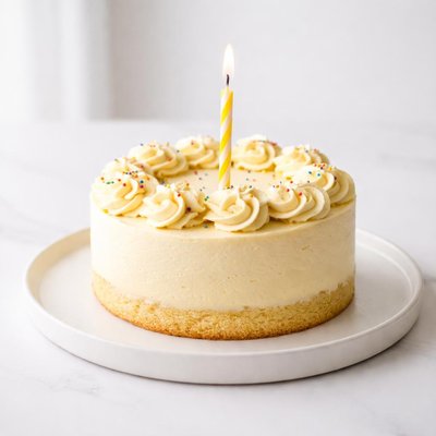 Image of Ultimate Basic Birthday Yellow Cake 1 Layer