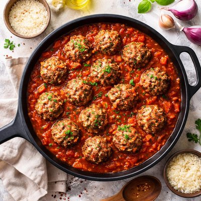 Image of Ultra Simple Porcupine Meatballs in Tomato Sauce