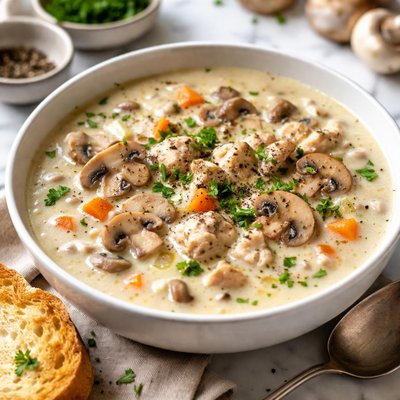 Image of Uncanned Creamy Chicken Mushroom Soup