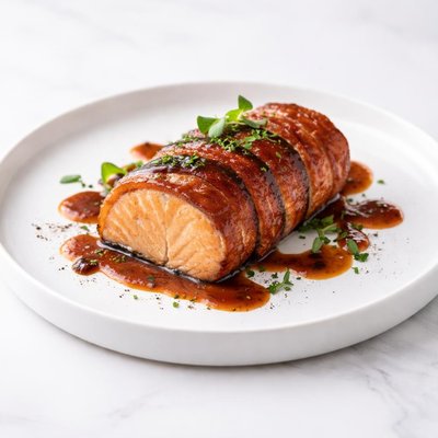 Image of Uncle Dobos Bacon Wrapped Bbq Salmon