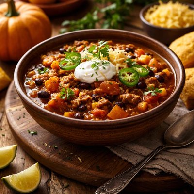 Image of Unique Pumpkin Turkey Chili