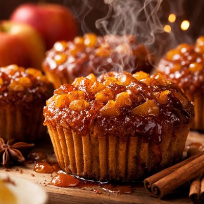 Image of Upside Down Apple Cinnamon Muffins