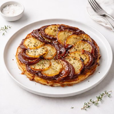 Image of Upside Down Potato Onion Tart