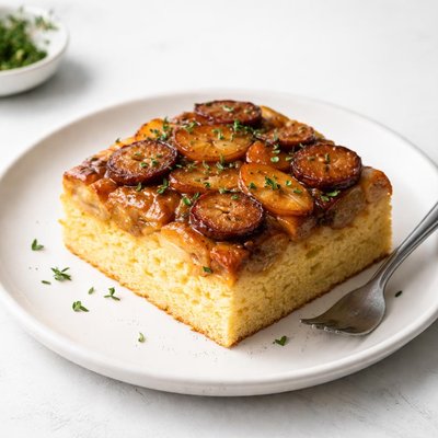 Image of Upside Down Sausage Apple Cornbread