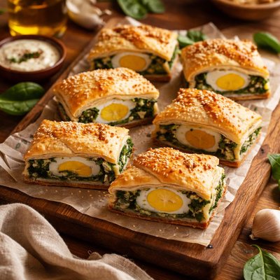 Image of Uruguay Torta Pascualina Egg and Spinach Hors D Oeuvres