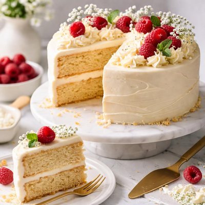 Image of Vanilla Cake with Buttercream Frosting