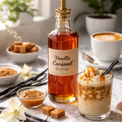 Image of Vanilla Caramel Syrup for Coffee or Espresso